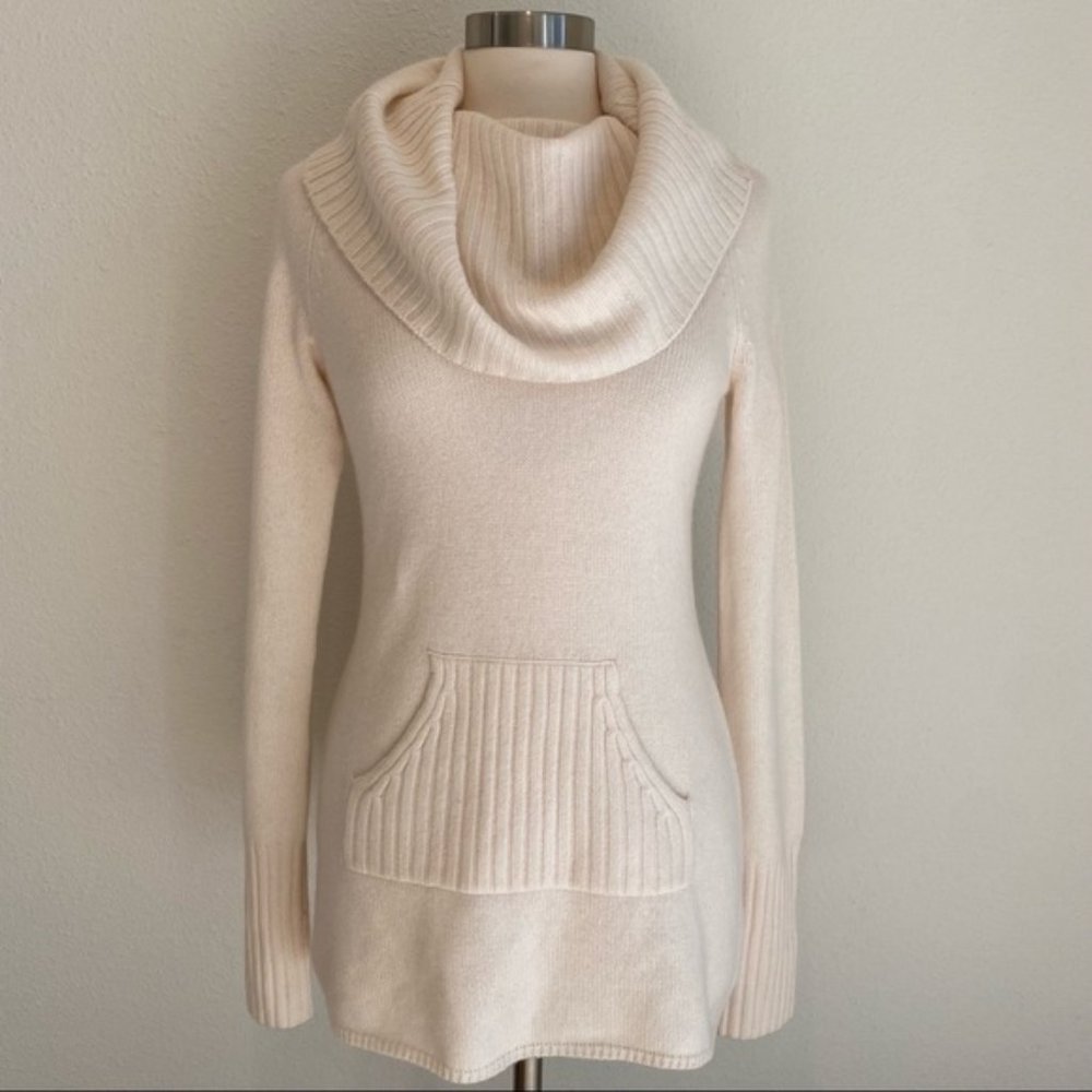 Aqua 100% Cream/Winter White Cashmere Sweater